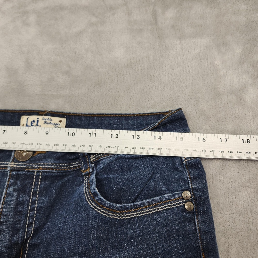 Vintage Lei Jeans Womens 11 Juniors Blue Sophia Low Rise HipHugger Flare Stretch - Picture 8 of 12